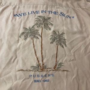 Pussers West Indies Mens Silk Shirt Embroidered